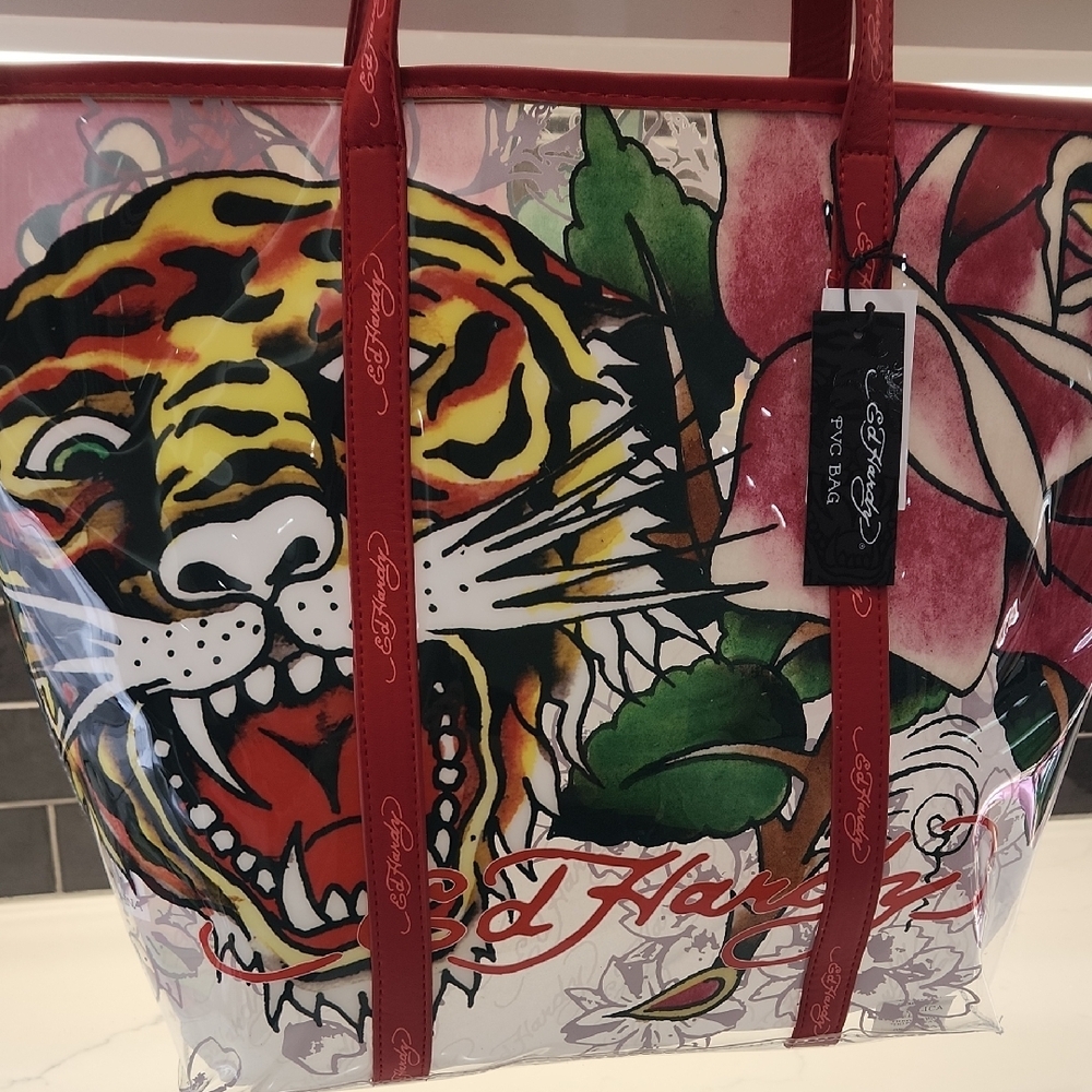 Ed Hardy Rare Screaming Tiger Tote Bag - Picture 2 of 7